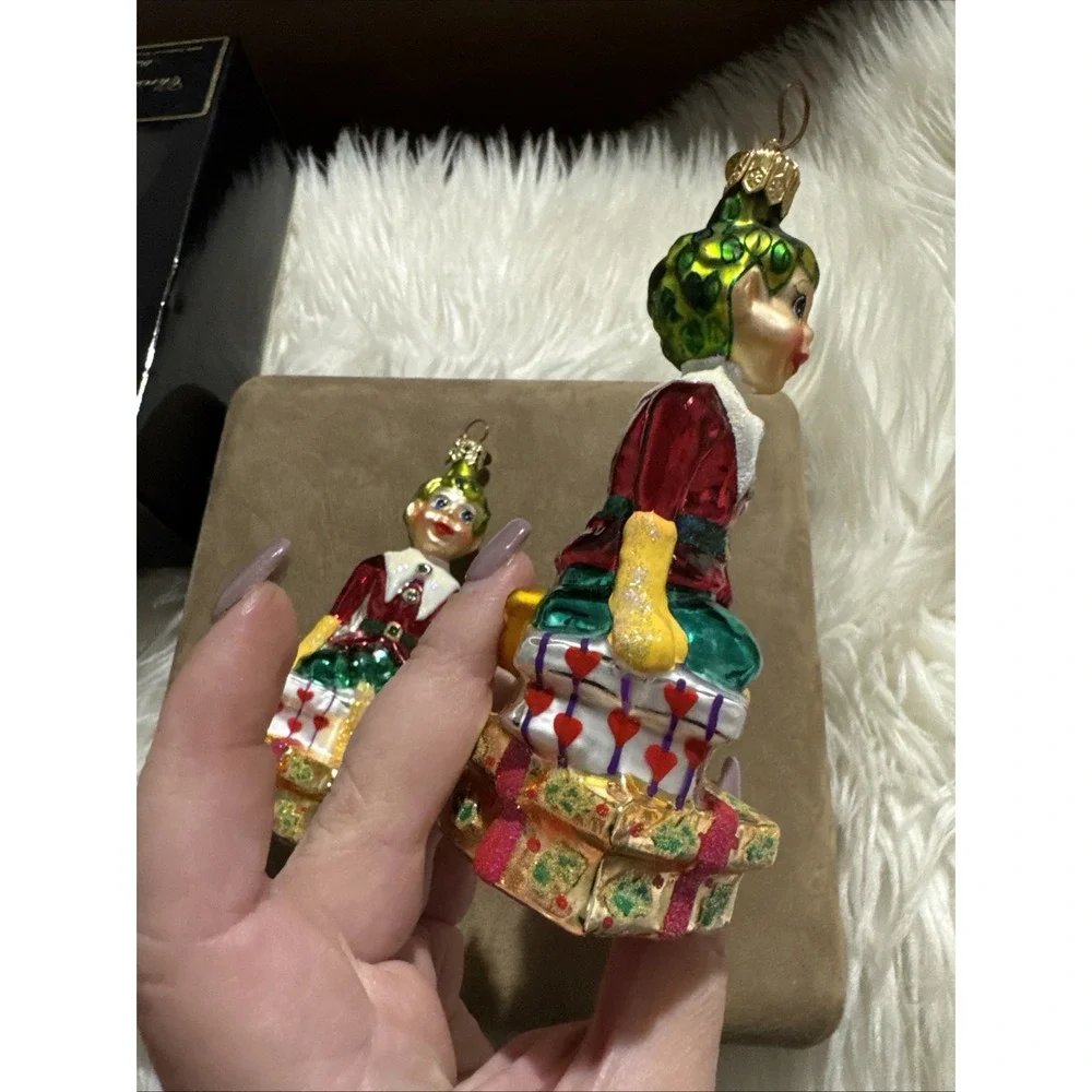 christopher radko lot of 2 Mary Mischief elf christmas ornaments VNTG 2000 w box